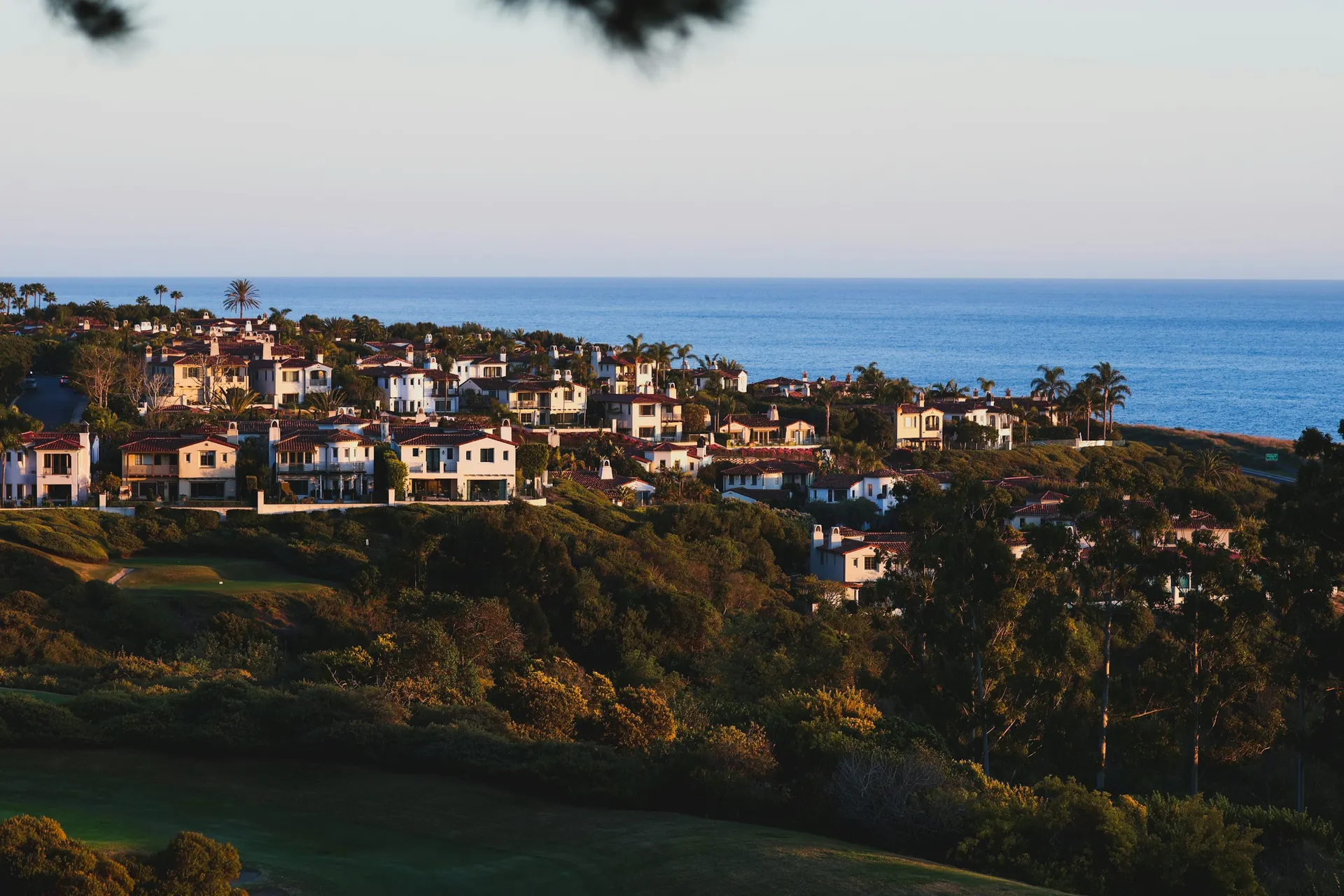 Coastal Orange County homes with the ocean visible behind them